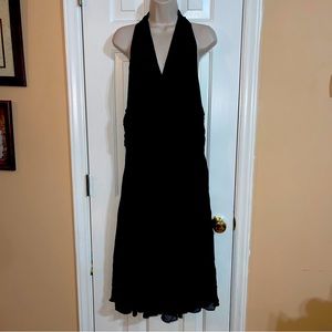 Liz Claiborne 12 Little Black Dress Halter Sleeveless Shear Fully Lined NWT $99